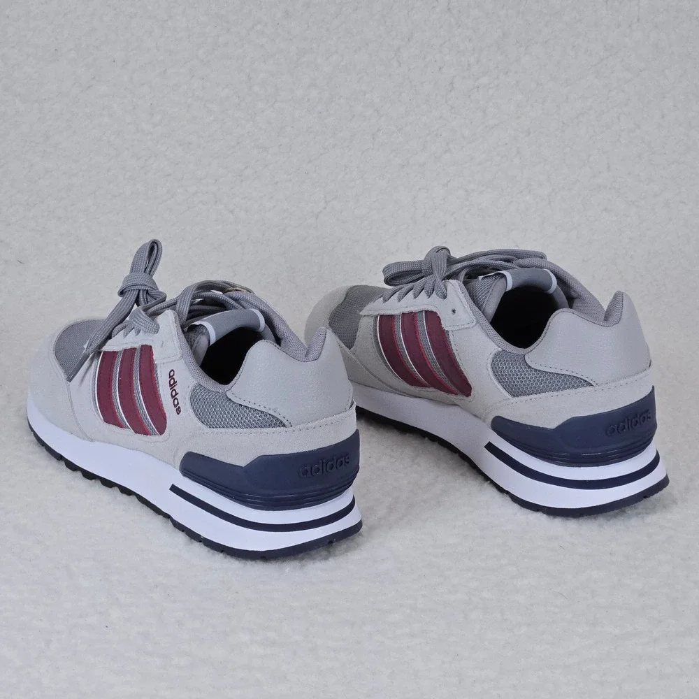 Adidas Run 80s Mens Sneakers Grey Burgundy Navy ID1882 Size 7 NEW